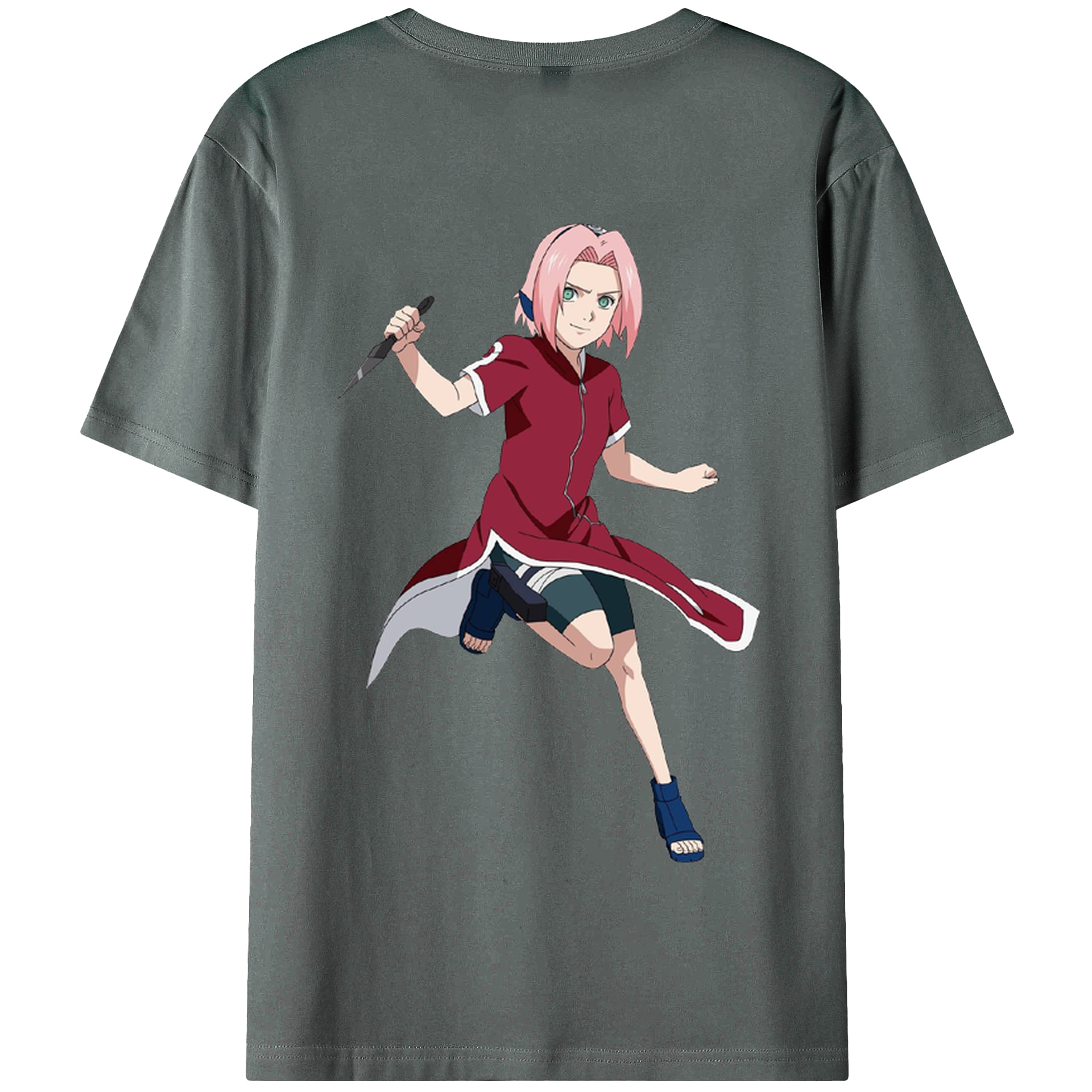 （画像用） NARUTO -ナルト- 春野サクラ Haruno Sakura 綿100％半袖Tシャツ（背面プリント）